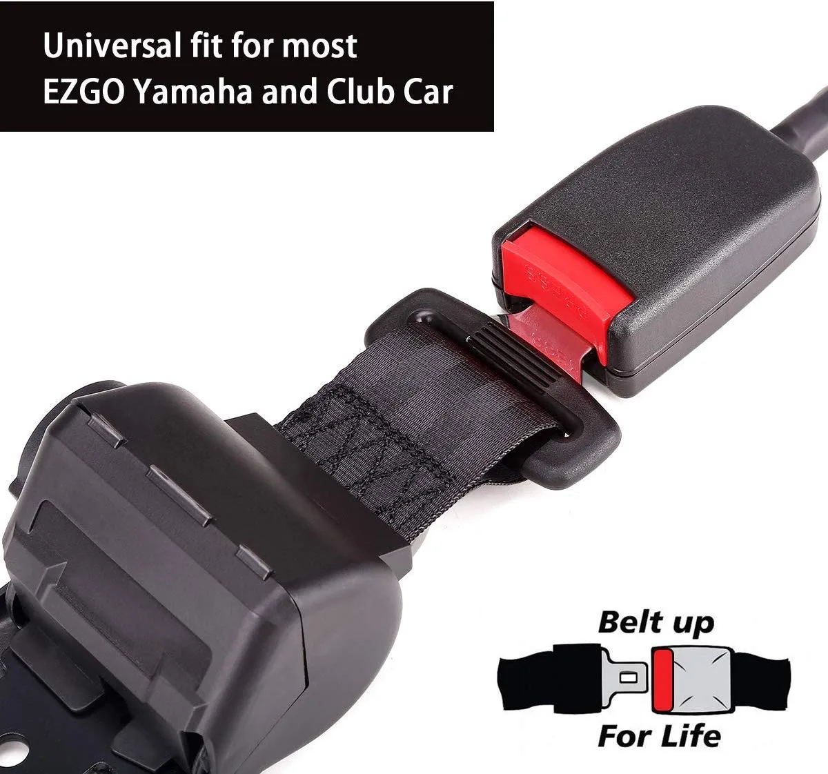 10L0L 42" Retractable 2-Point Golf Cart Seat Belt Kit with Bracket image 3