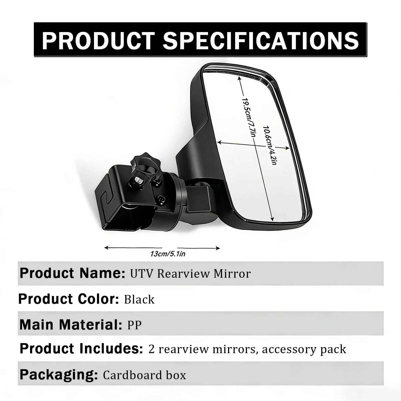 DFRDGFAG Mirrors for Yamaha UMAX Rally 2+2 2019-2026 image 2