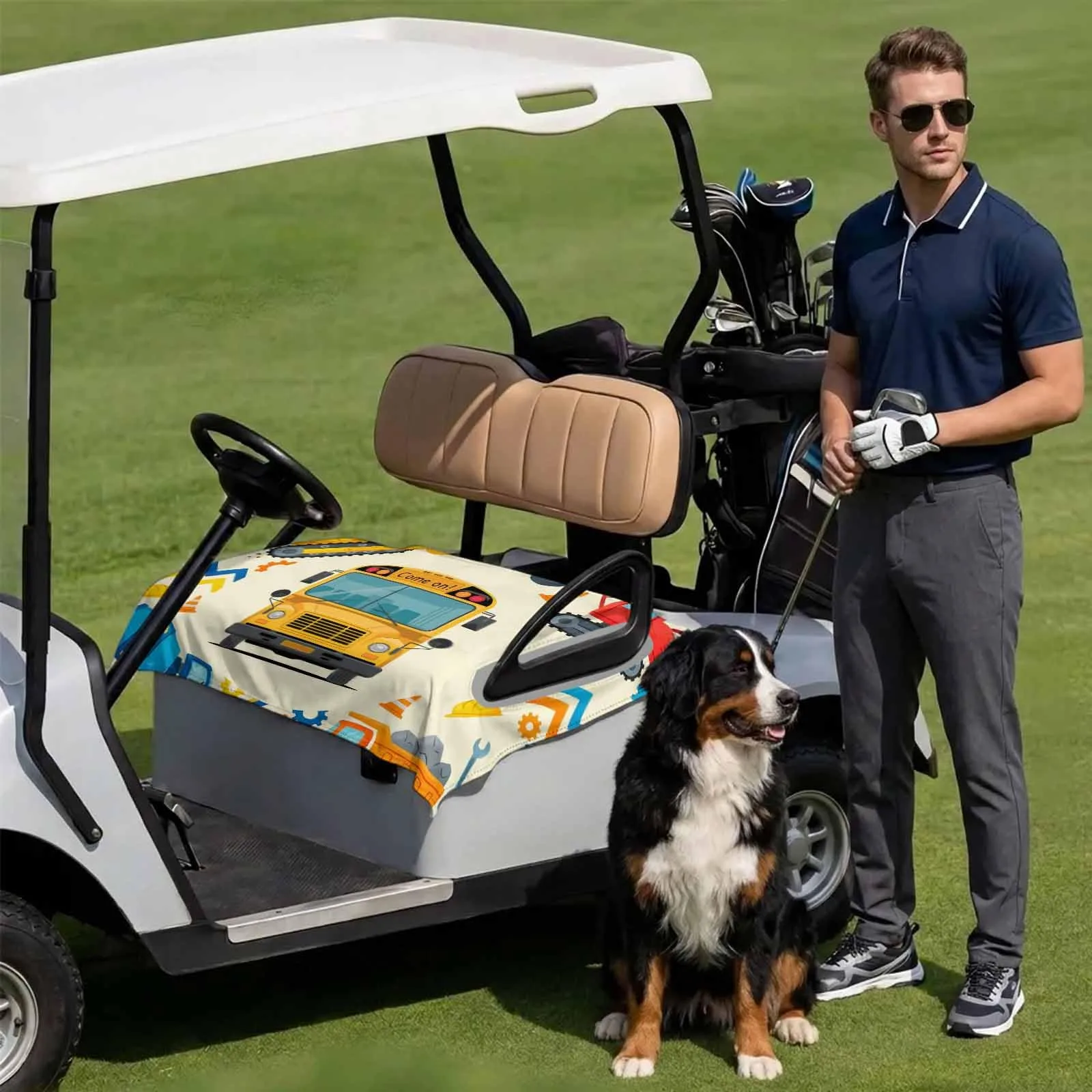 DecorLovee Golf Cart Seat Cover, 51 x 31 in Microfiber image 3