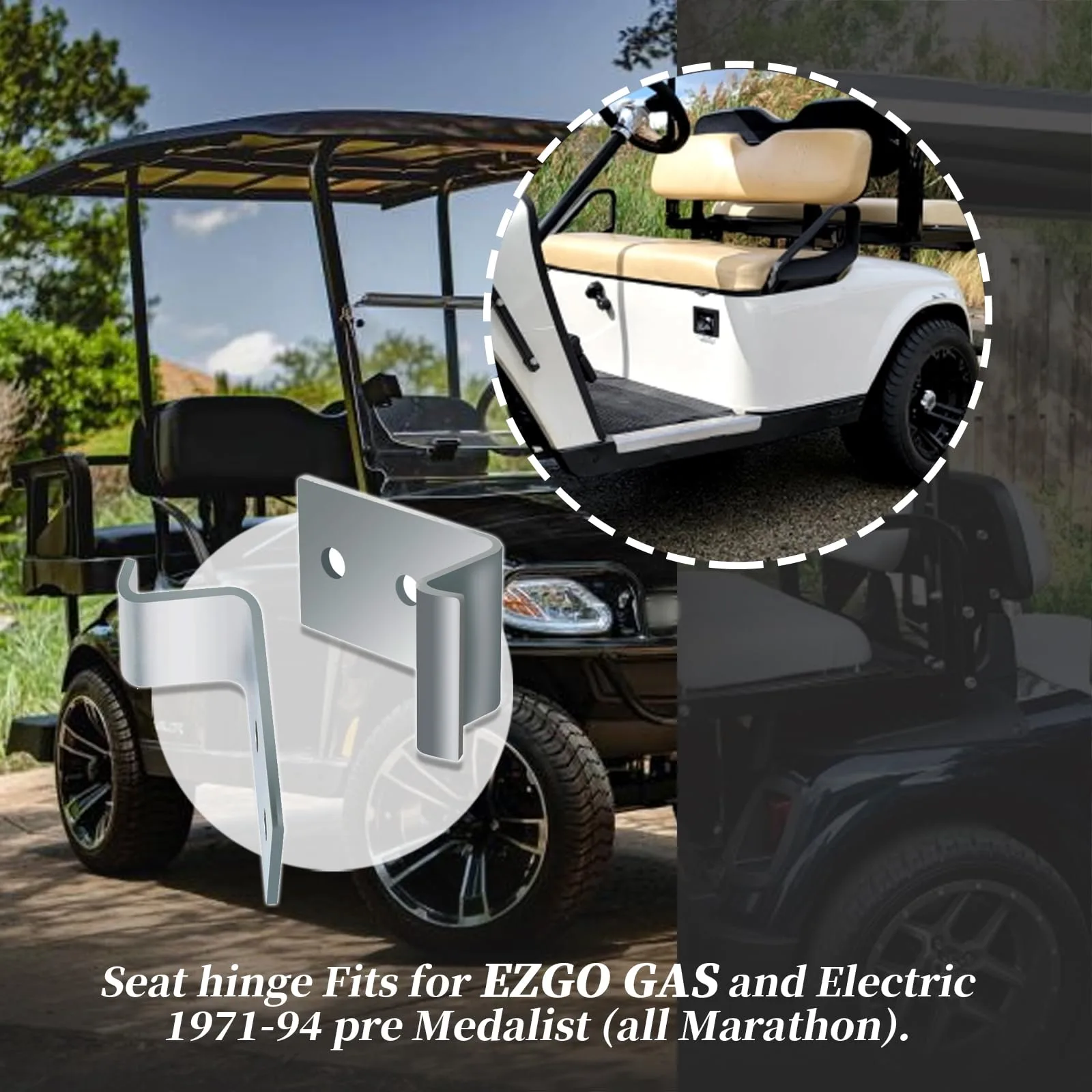 XYgdhqpt 18250-G1 Seat Hinges for E-Z-GO Golf Carts image 2