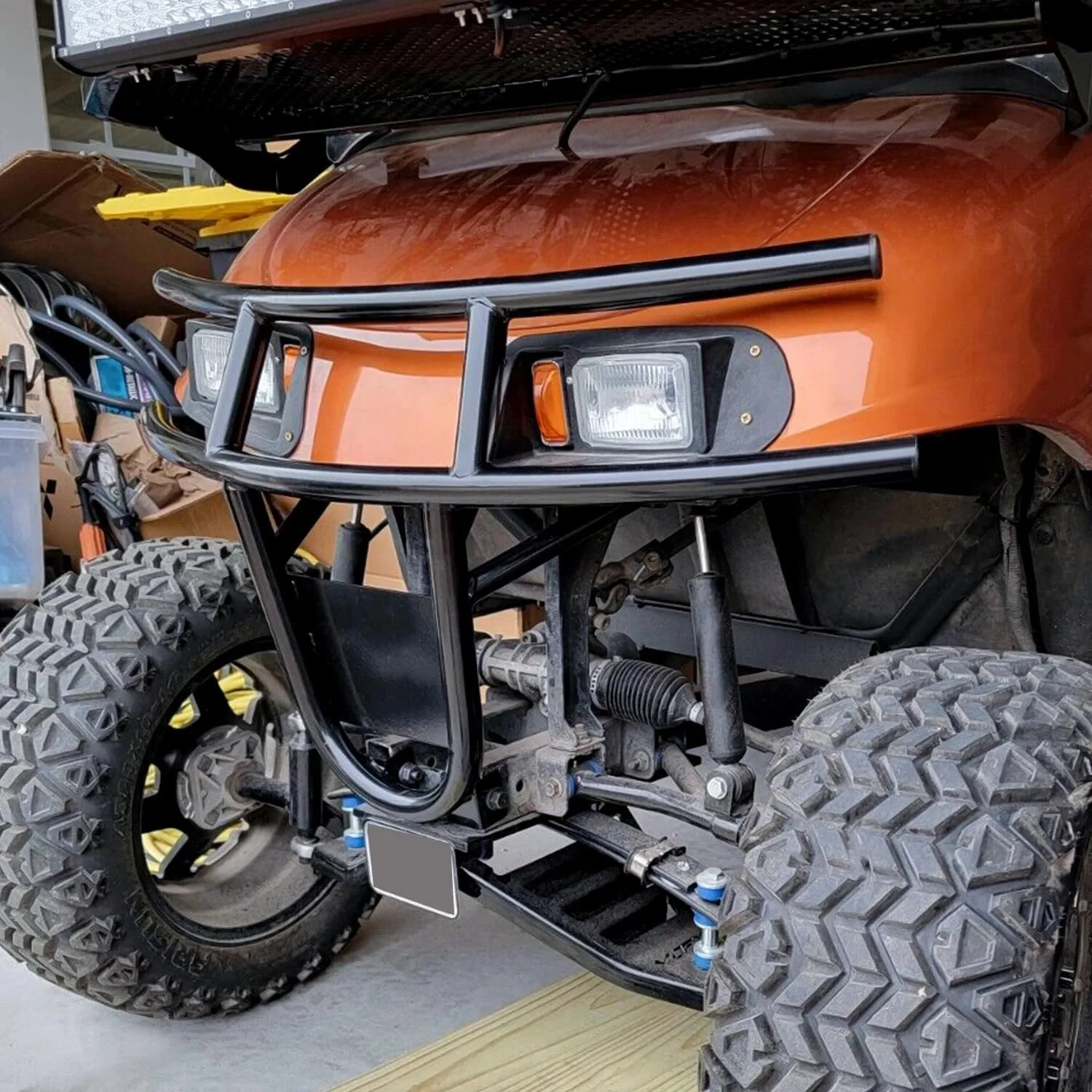 Black Steel Bumper Brush Guard for E-Z-GO RXV 2008-2015 image 4