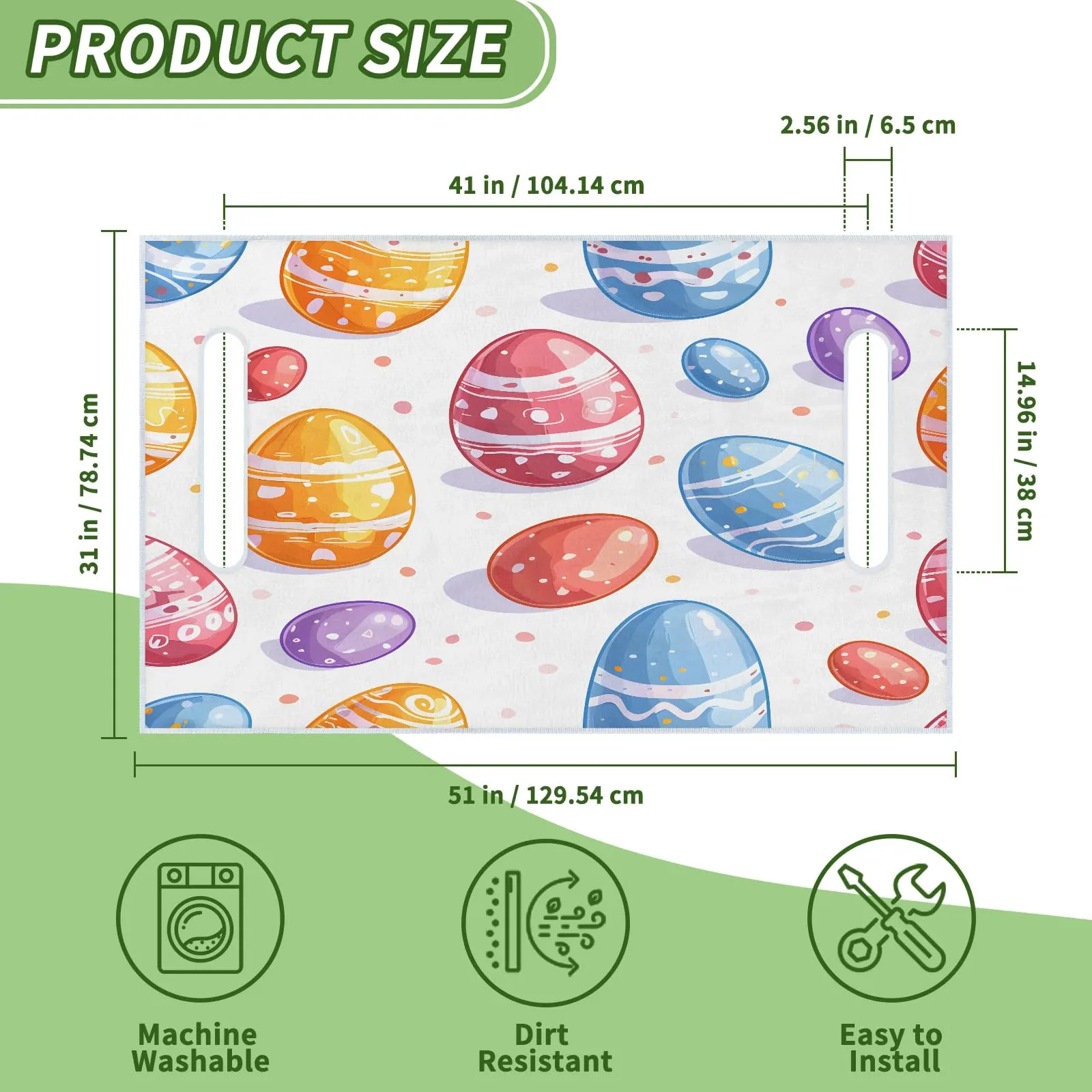 Tiveruda Easter Egg Golf Cart Seat Cover for Double Seats image 2