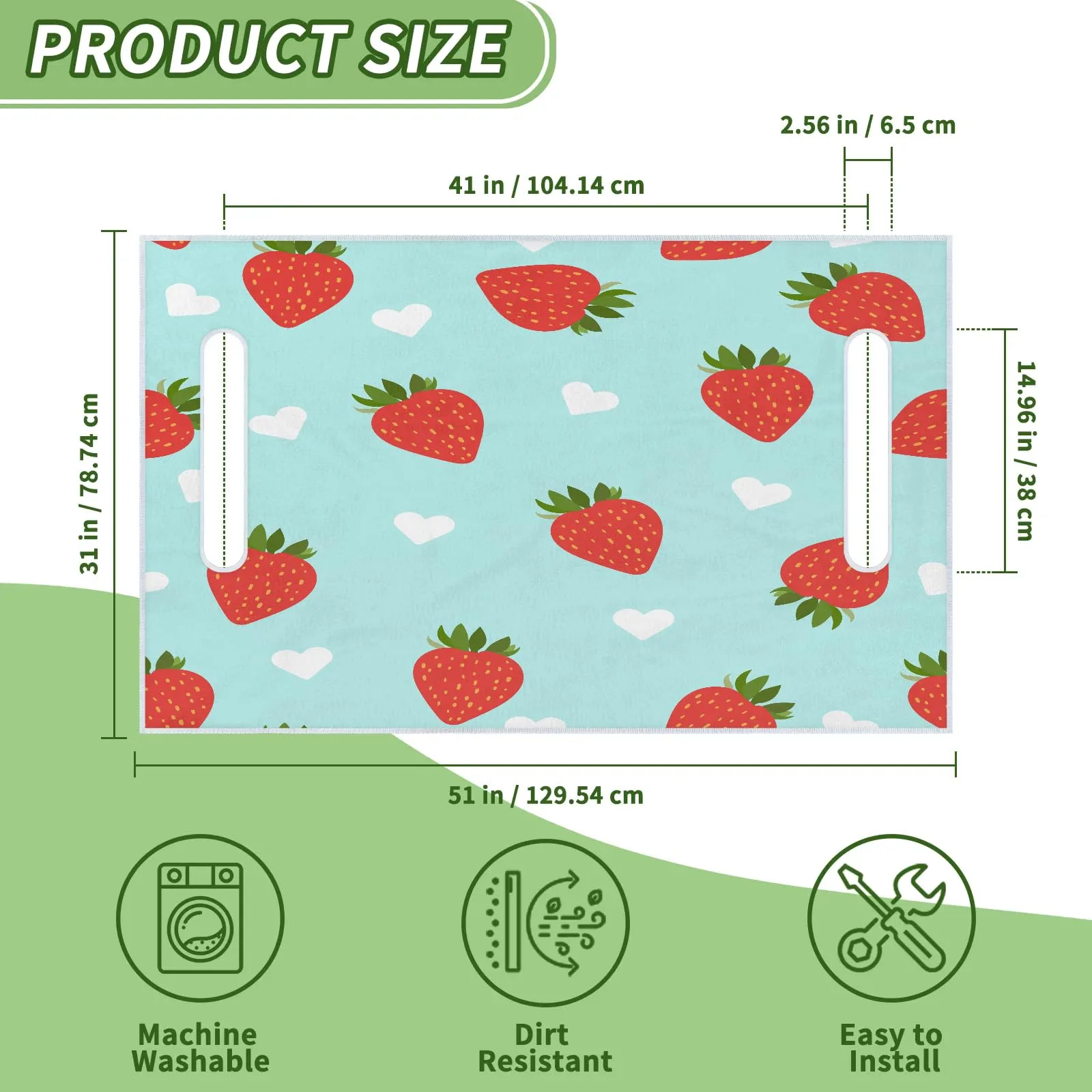Tiveruda Strawberry Heart Golf Cart Seat Cover Blanket image 2