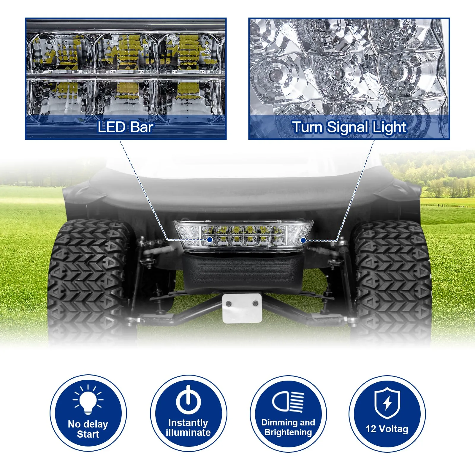 WEKANI LED Headlight Kit with Bumper for Club Car Precedent image 2