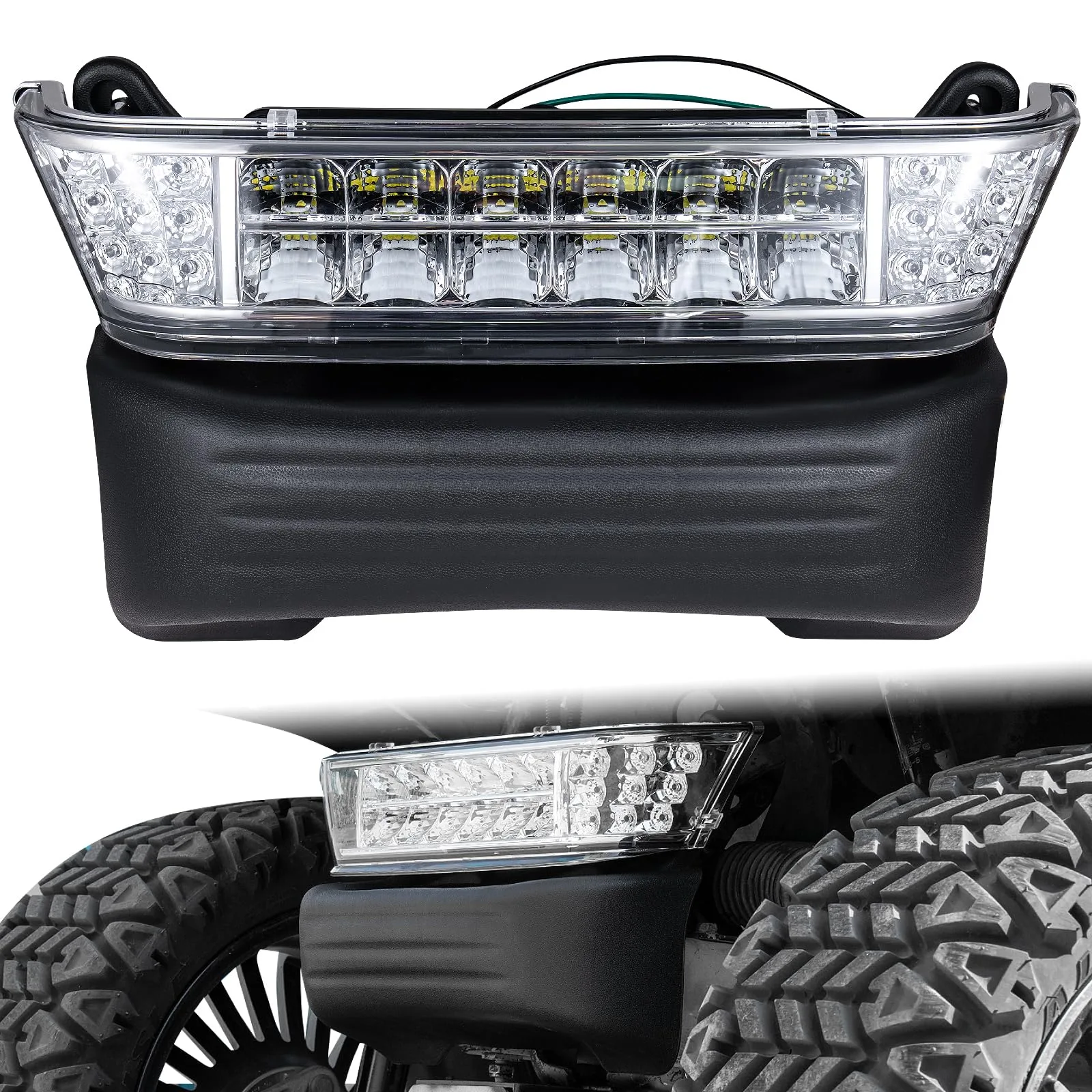 WEKANI LED Headlight Kit with Bumper for Club Car Precedent