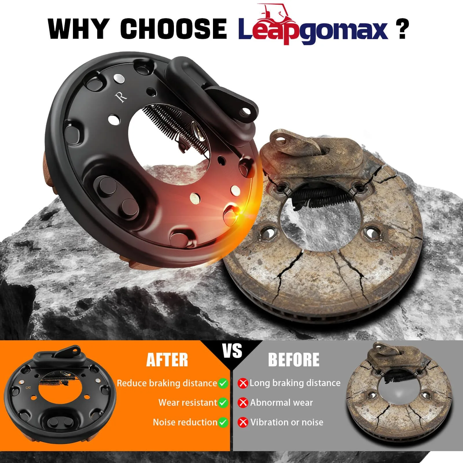 LEAPGOMAX Rear Brake Assembly Kit for EZGO and Yamaha image 4
