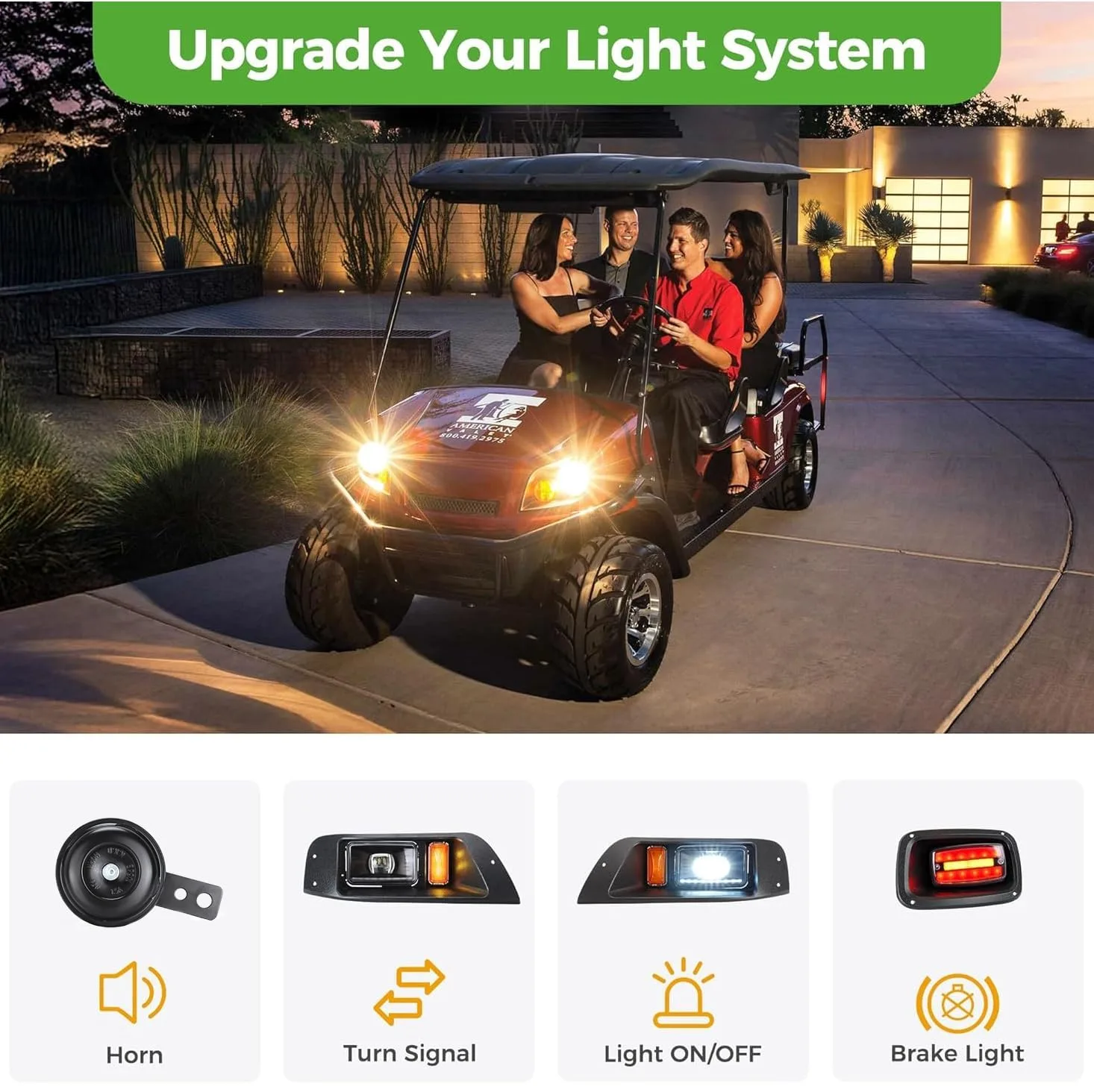 10L0L Golf Cart Turn Signal Kit with Horn, 9-Pin, 12V image 3