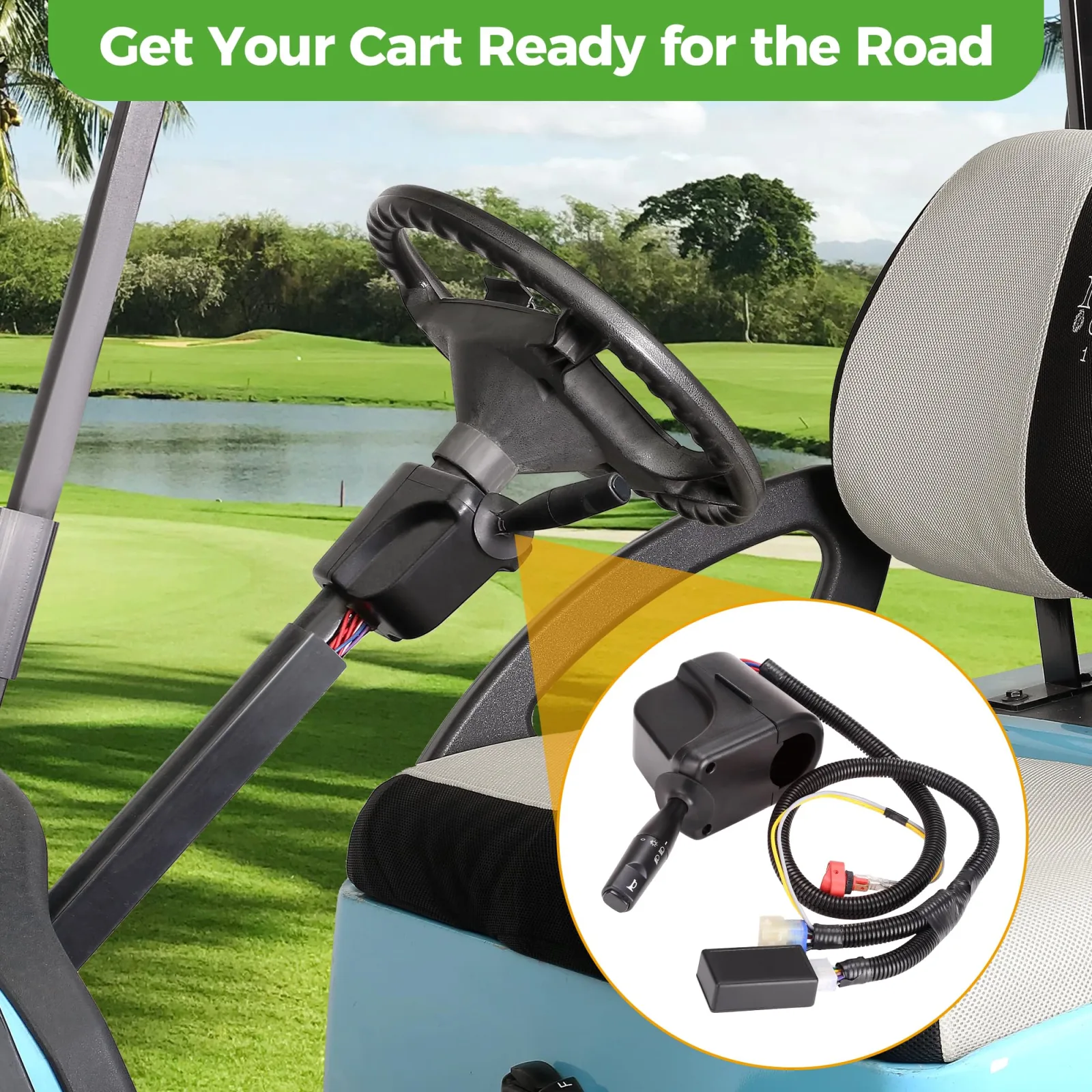 10L0L Golf Cart Turn Signal Kit with Horn, 9-Pin, 12V image 4
