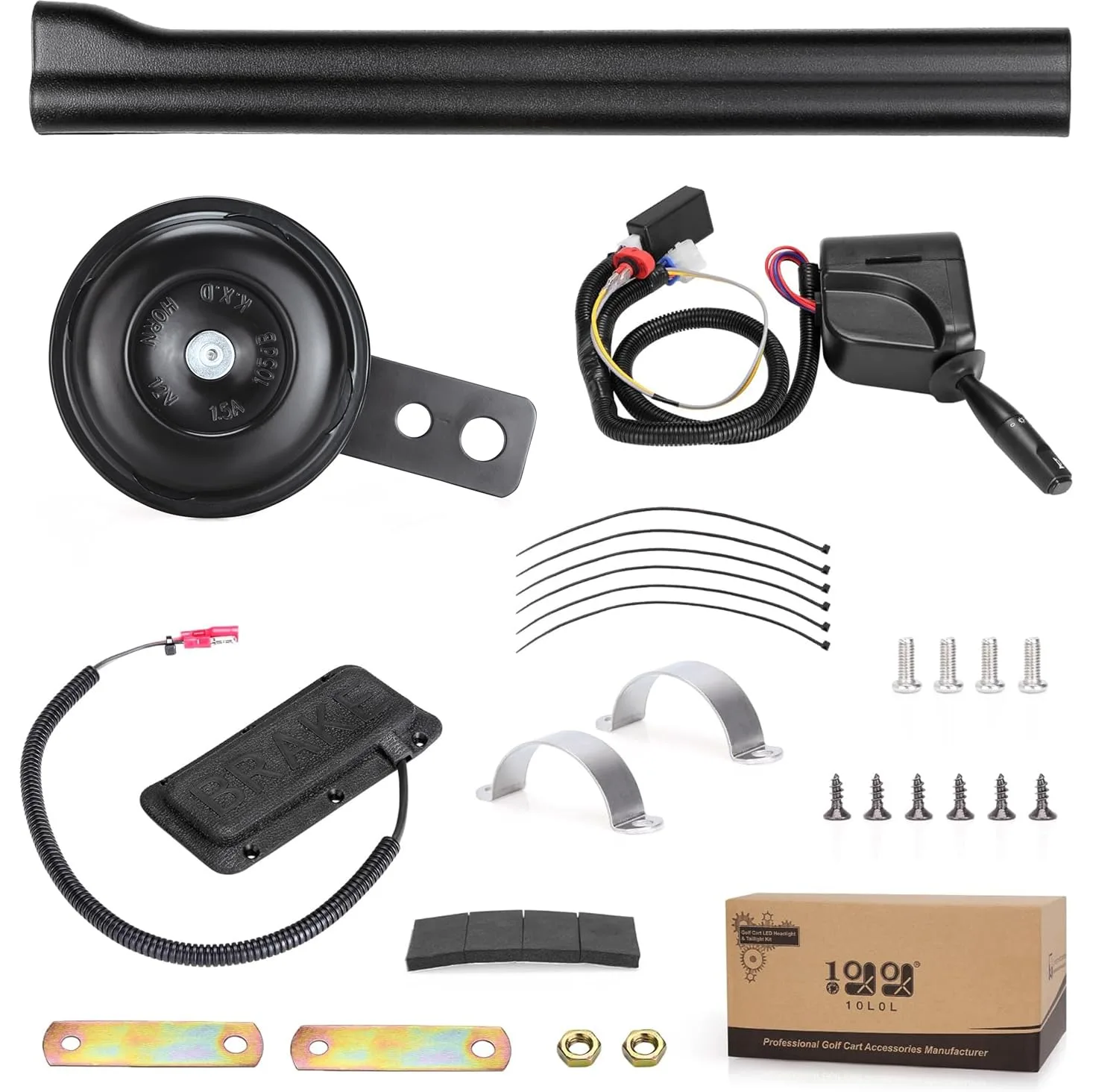 10L0L Golf Cart Turn Signal Kit with Horn, 9-Pin, 12V