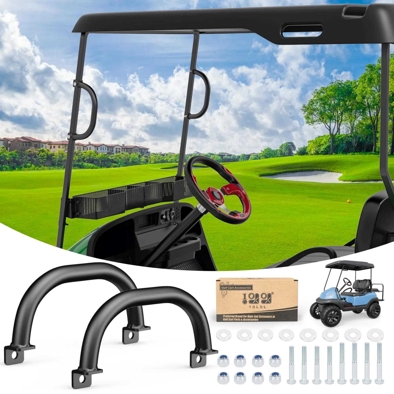 10L0L Universal Golf Cart Roof Grab Handle Kit