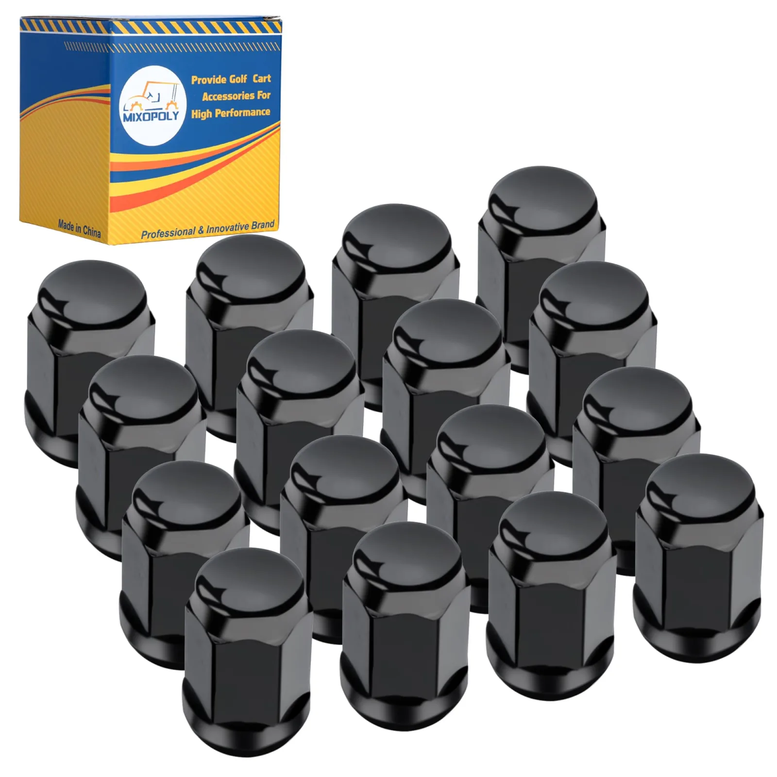 Mixopoly Golf Cart Lug Nut Kit 1/2-20, 16-Piece