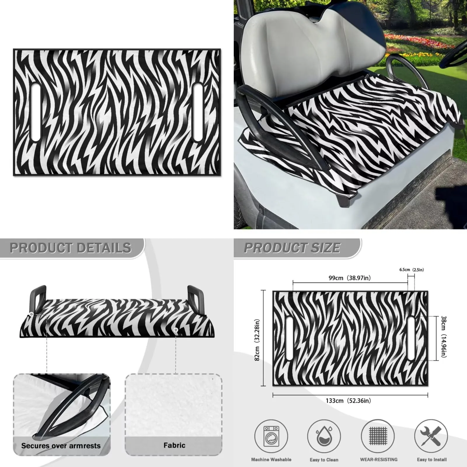 Yewattles Club Car 2-Seater Golf Cart Seat Cover image 2
