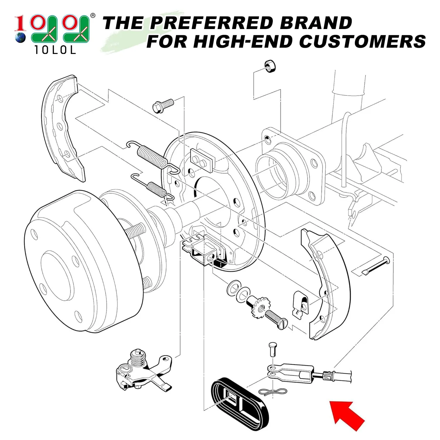 10L0L Brake Cable Set for Club Car Precedent and Tempo image 2