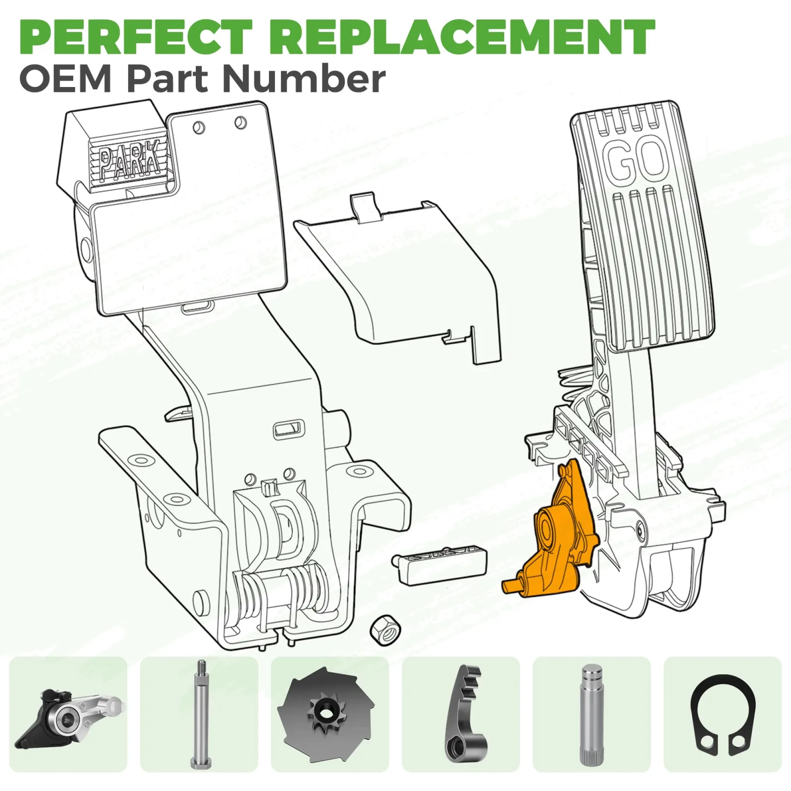 10L0L Parking Brake Repair Kit for Club Car Precedent & Tempo image 2