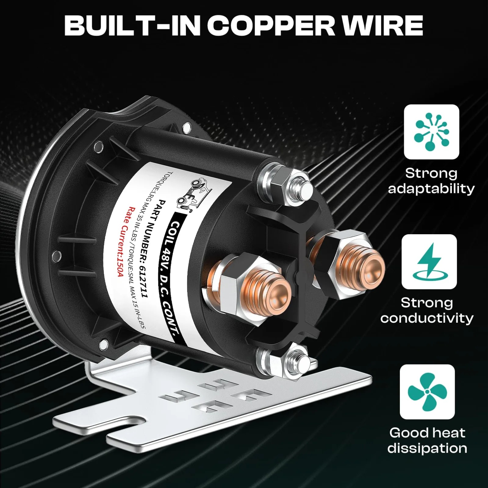 DRIVE UP 48V Solenoid for E-Z-GO TXT and MPT Carts image 2