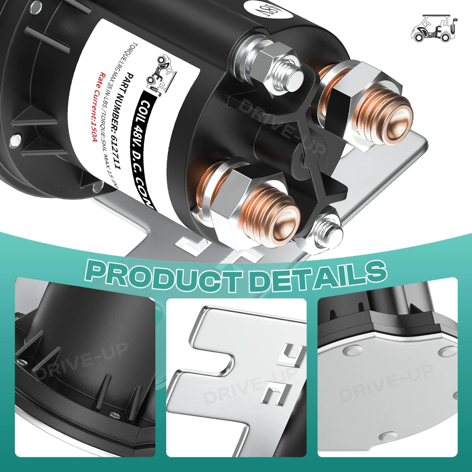 DRIVE UP 48V Solenoid for E-Z-GO TXT and MPT Carts image 4