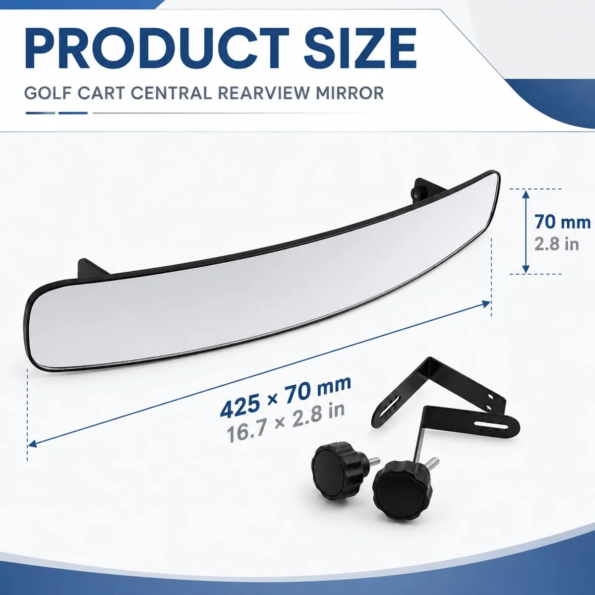 Juaztcxinw 16.7" Wide Convex Rear View Mirror for EPIC Carts E40FX - Juaztcxinw-14767606 image 2