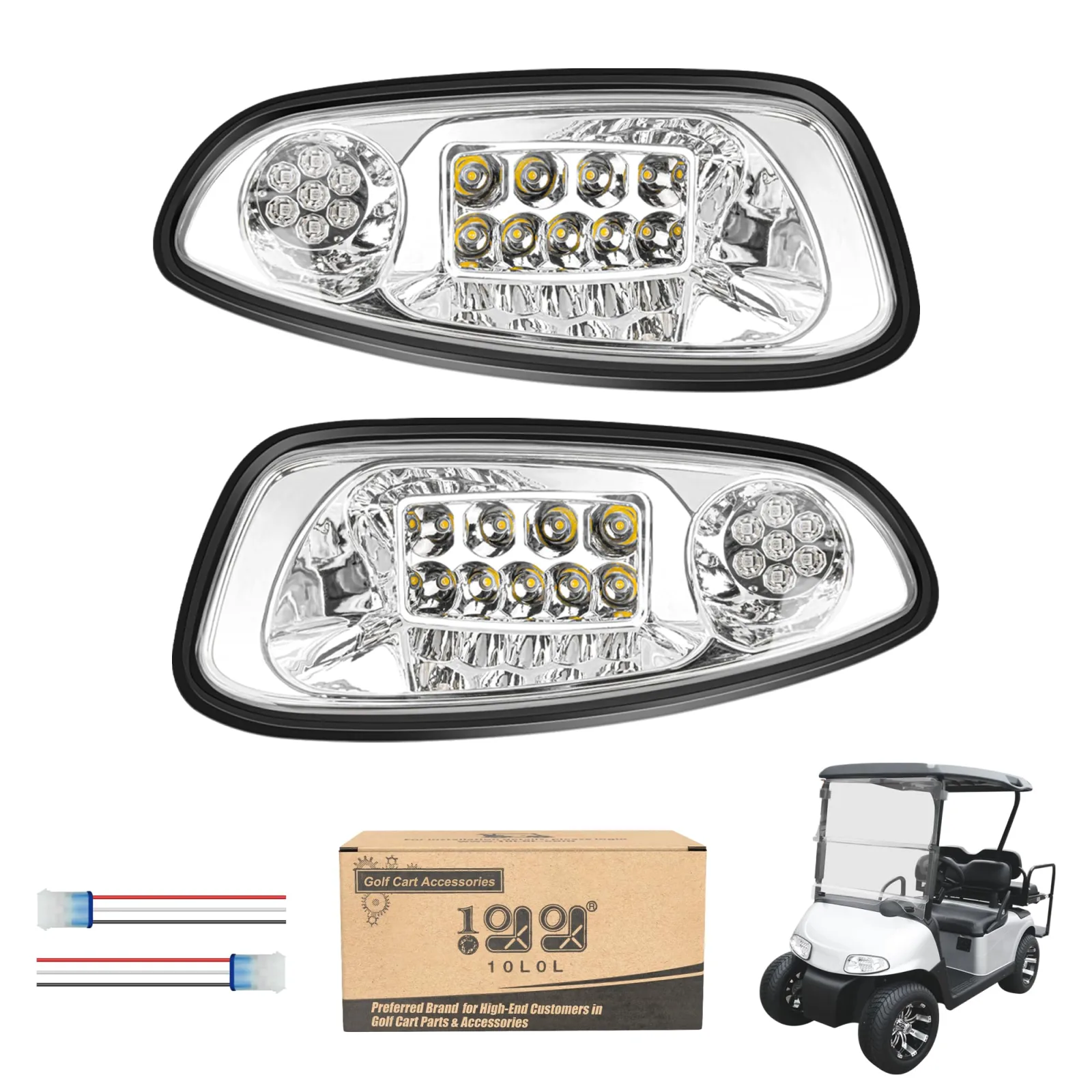 10L0L 12V LED Headlight Kit for E-Z-GO RXV 2008-2015