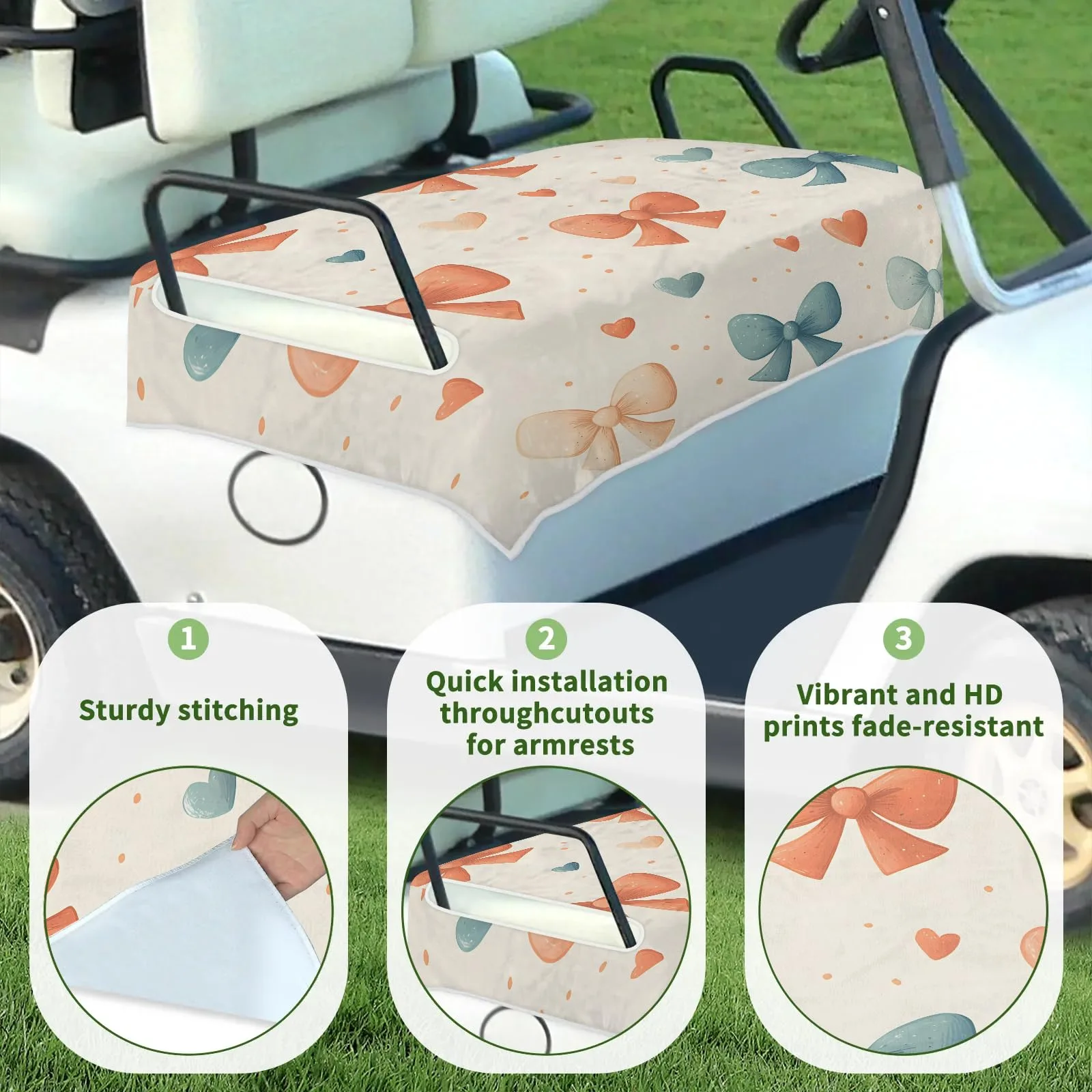 Tiveruda Golf Cart Seat Cover for Double Seats, 51 x 31 in image 3