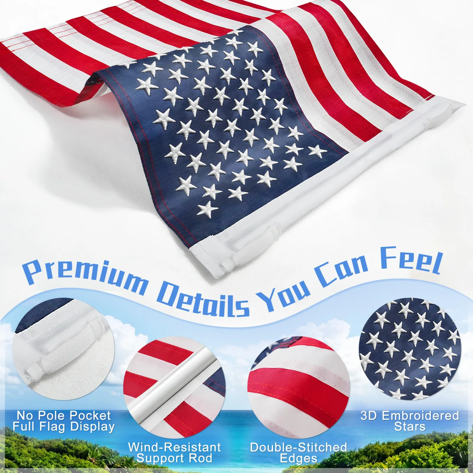 YOKYHOM Patriotic Golf Cart Seat Cover & Flag Set image 4