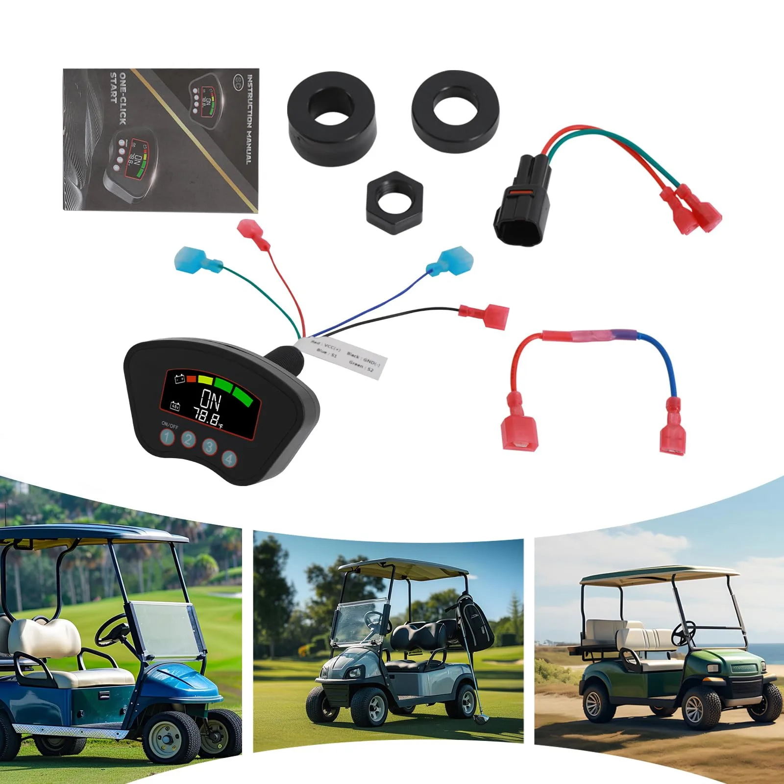 RIAHNEAH Keyless Golf Cart Ignition Switch 36V-48V image 3