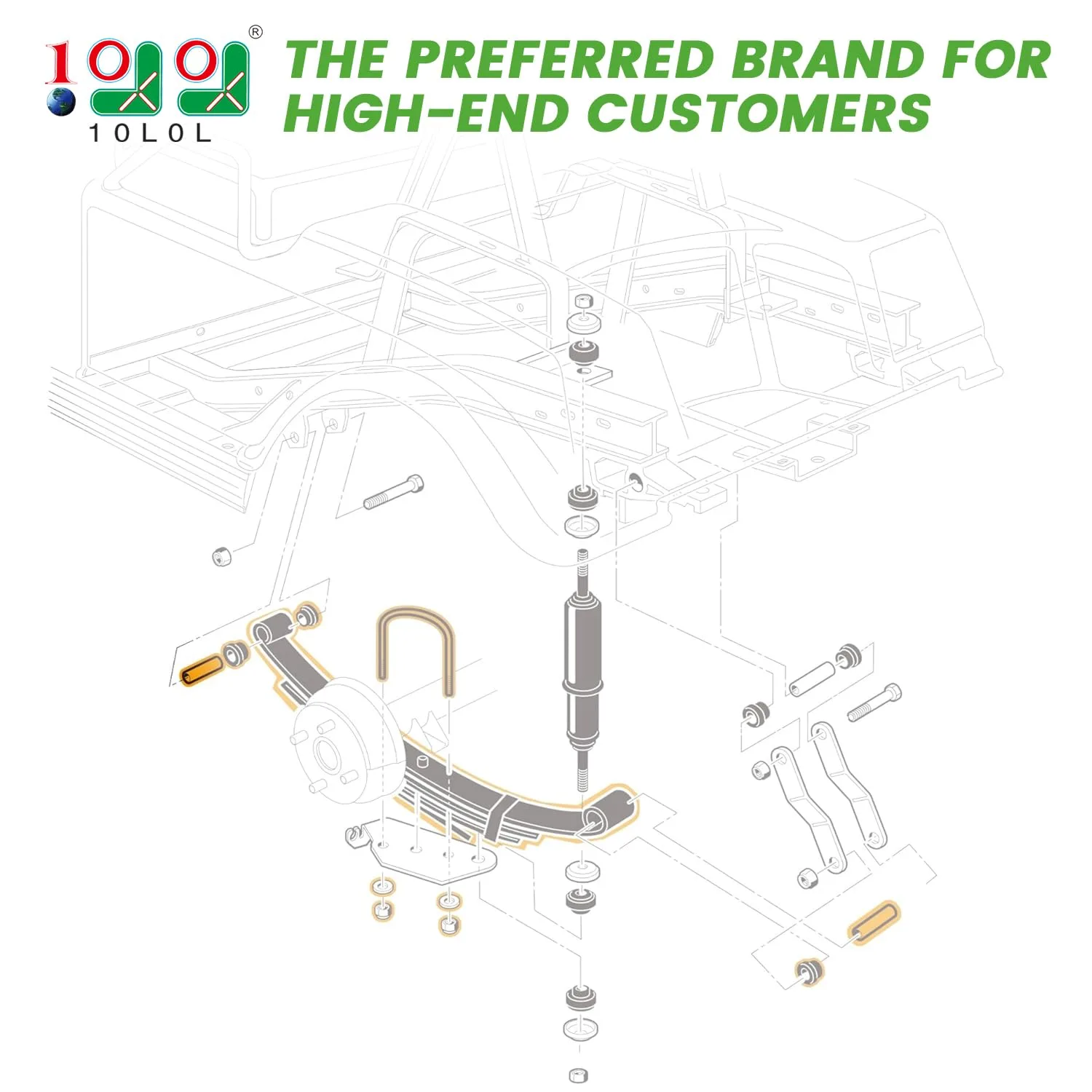 10L0L Rear 4-Leaf Spring Kit for Club Car DS image 2