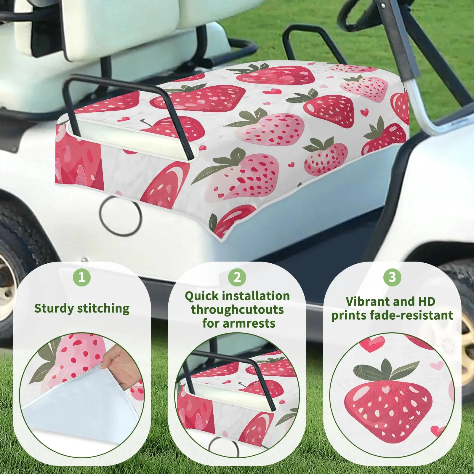 Tiveruda Golf Cart Seat Cover for Double Seats, 51 x 31 in image 3