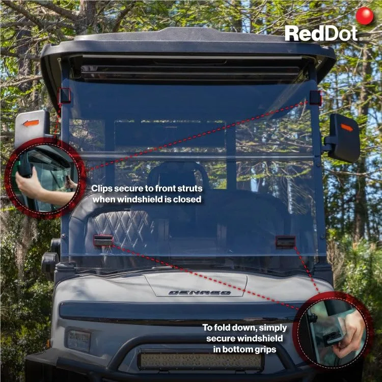 RED DOT 09-247 Folding Tinted Windshield for Denago EV Rover XL image 3