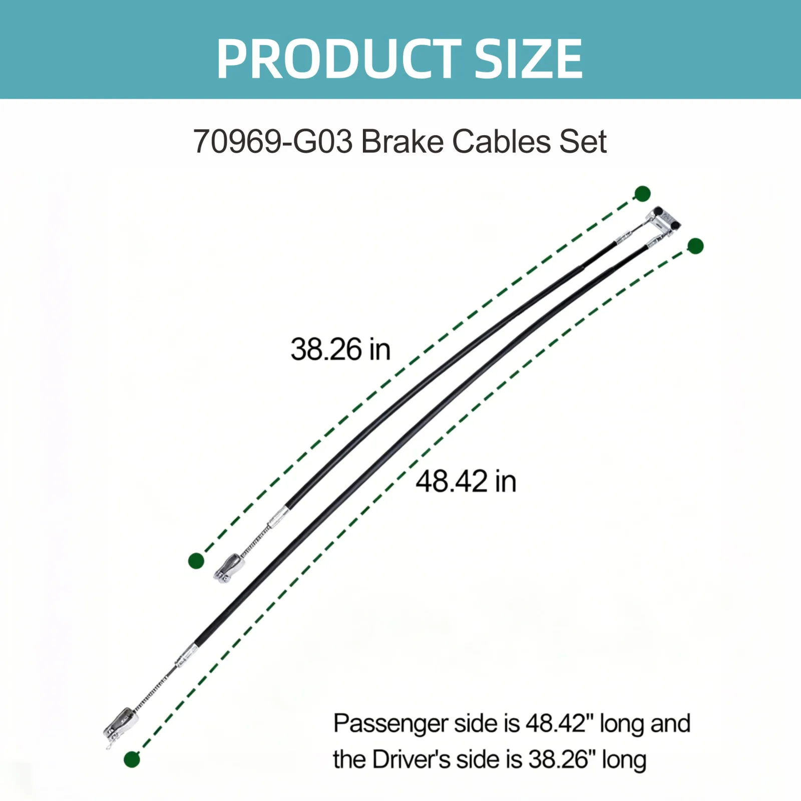 QCRKCR 70969-G03 Brake Cable Kit for E-Z-GO TXT image 2