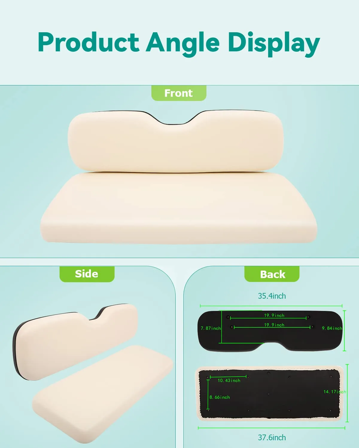 ILVGOLF Universal Rear Flip Seat Cushion Set, White image 3