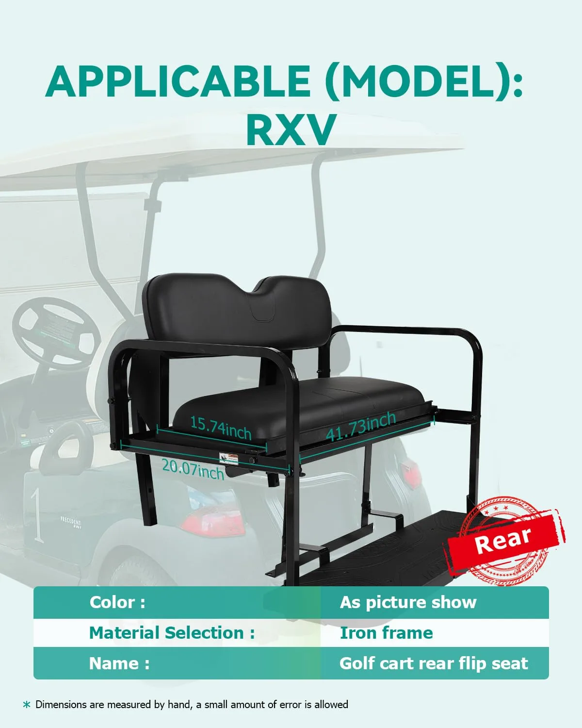 ILVGOLF Rear Flip Seat for E-Z-GO RXV 2008+ image 2