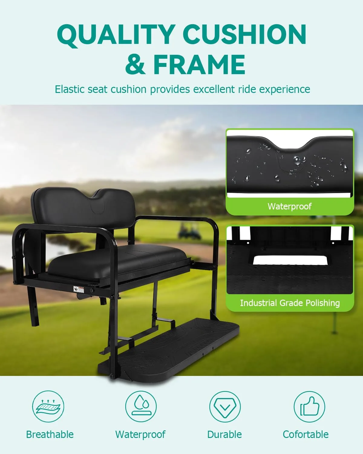 ILVGOLF Rear Flip Seat for E-Z-GO RXV 2008+ image 4
