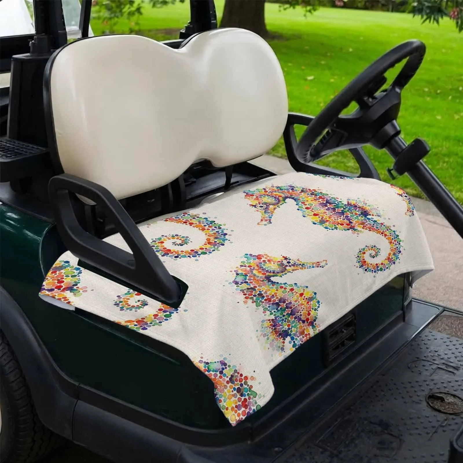 DecorLovee Coastal Seahorses Golf Cart Seat Cover image 2