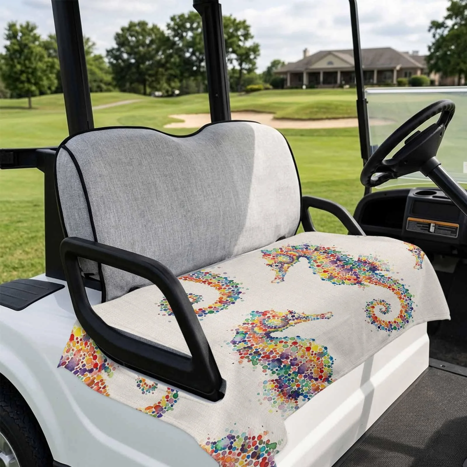 DecorLovee Coastal Seahorses Golf Cart Seat Cover image 4