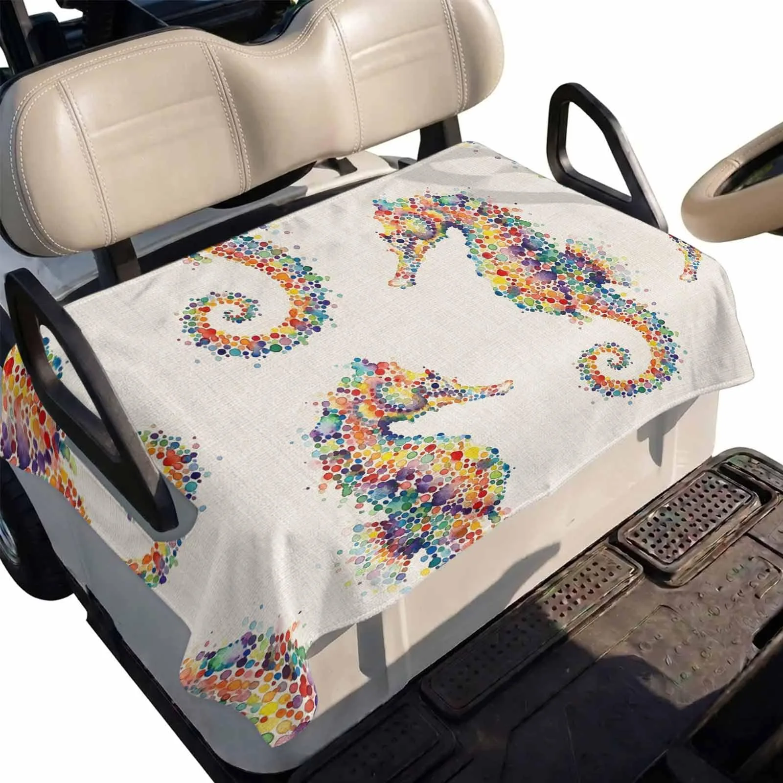 DecorLovee Coastal Seahorses Golf Cart Seat Cover