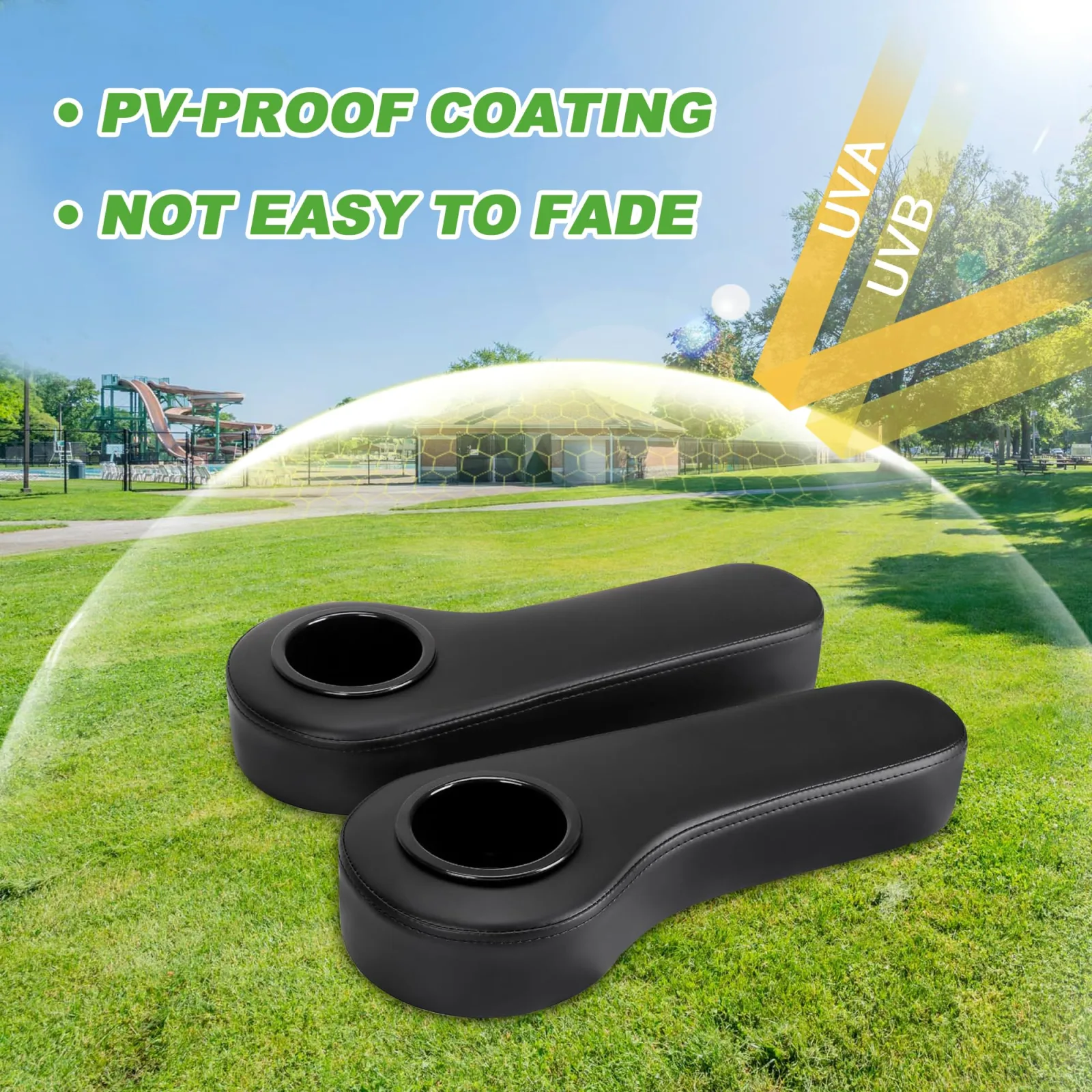 10L0L ED30001-2 Golf Cart Rear Seat Arm Rest Set image 4