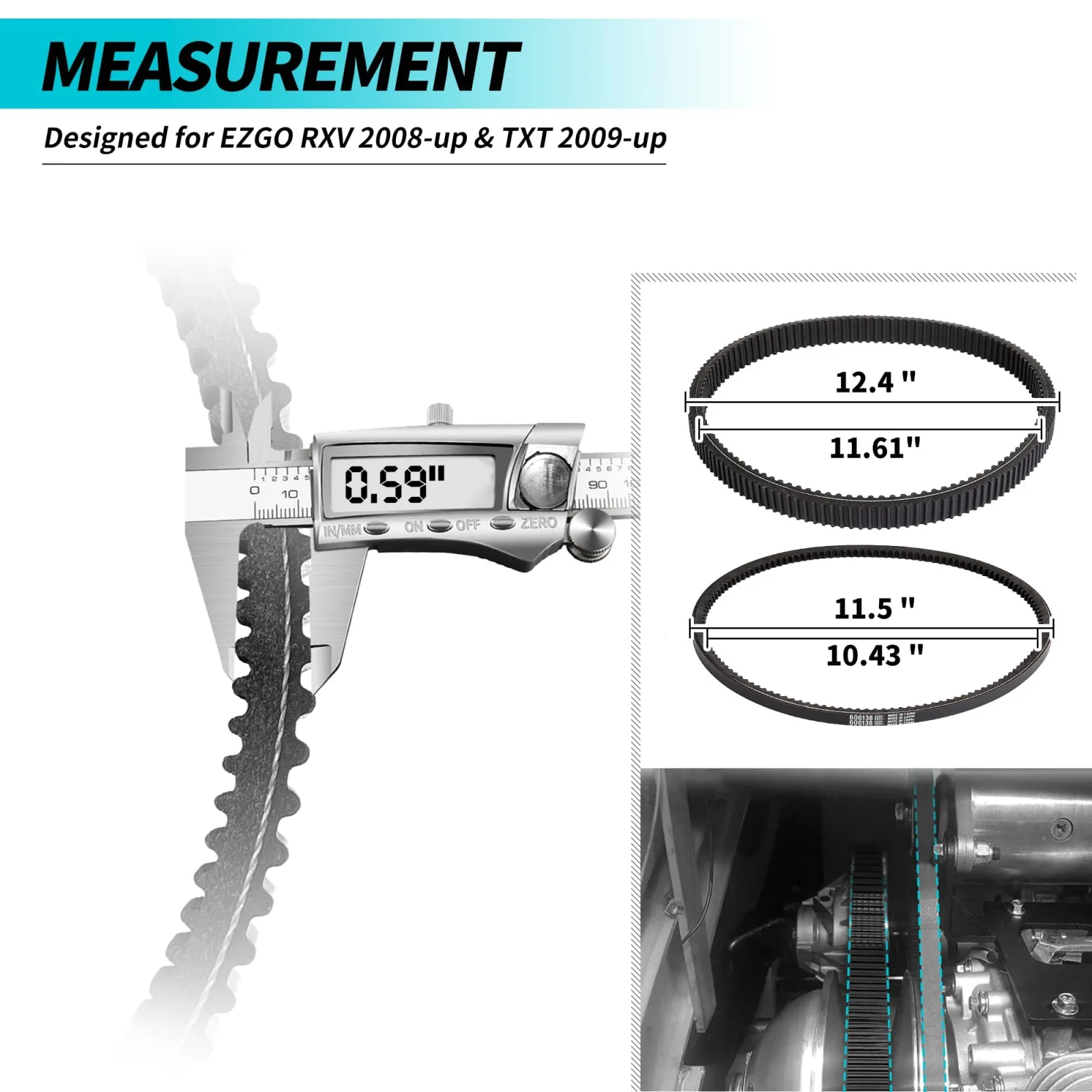 10L0L E-Z-GO Golf Cart Drive and Starter Belt Kit image 4