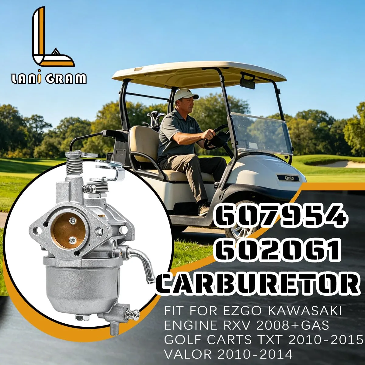 Lanigram 607954 Carburetor Kit for E-Z-GO Golf Carts image 2