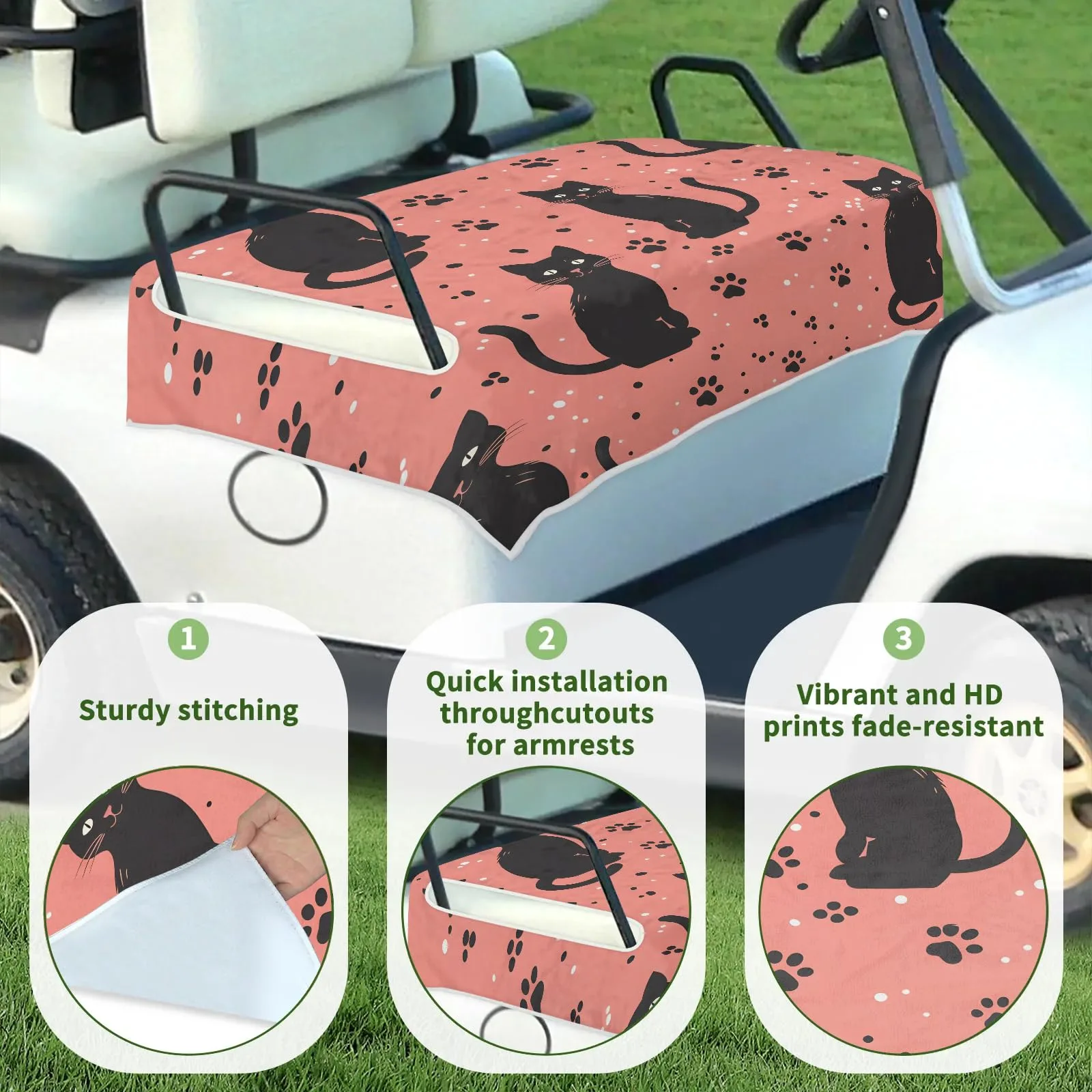 Tiveruda Golf Cart Seat Cover for Double Seats, 51 x 31 in image 3