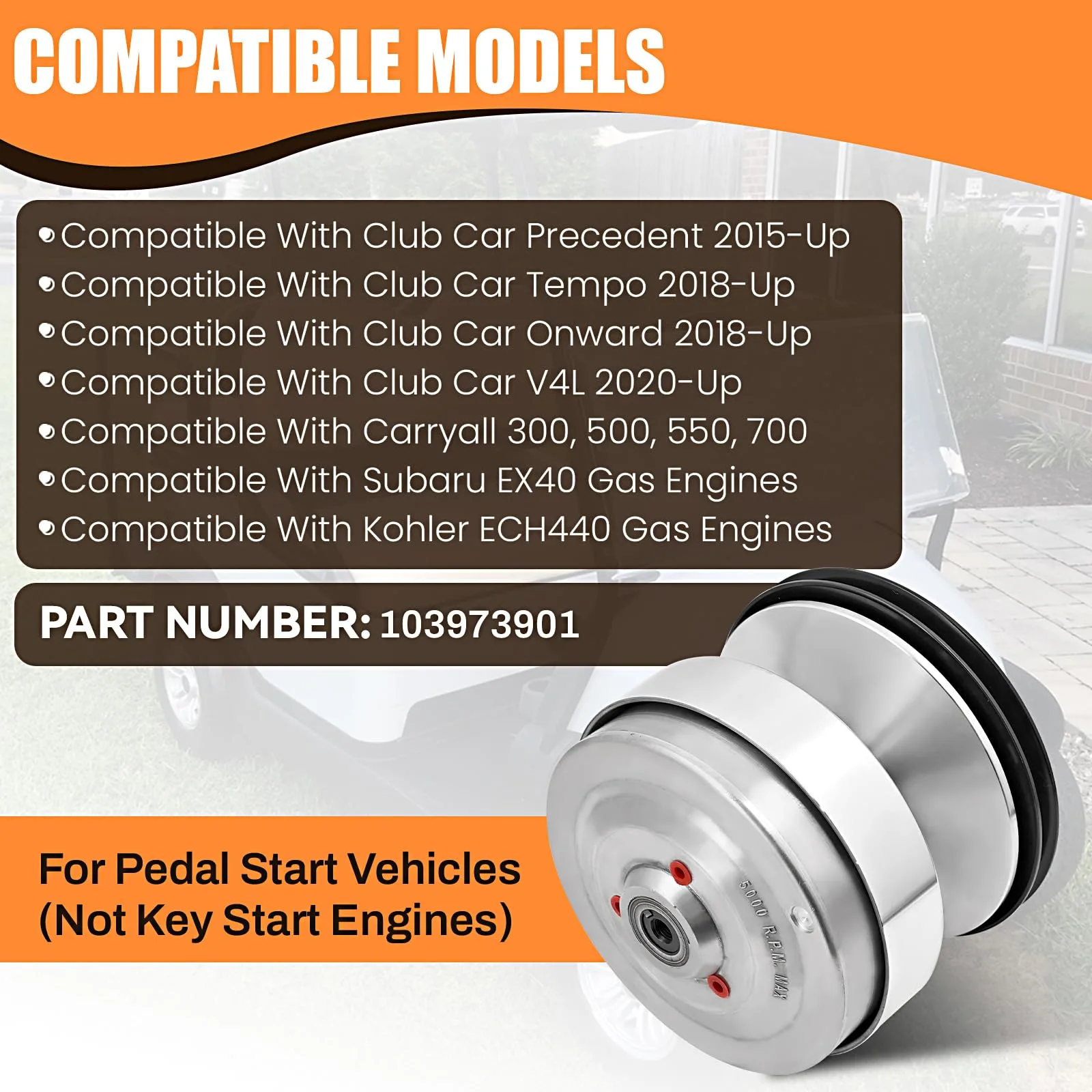 Teilelager 103973901 Drive Clutch for Club Car Pedal-Start Carts image 2
