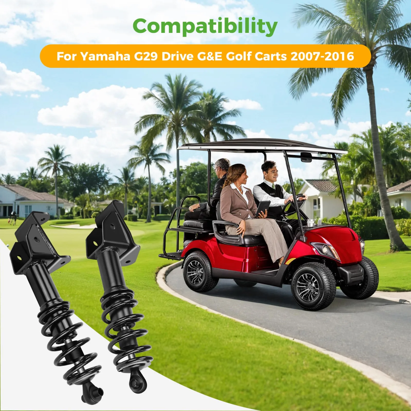 10L0L Front Shock Absorber Kit for Yamaha G29 Drive JW2-F3390-00 / JW2-F3350-00 (2007-2016) image 3