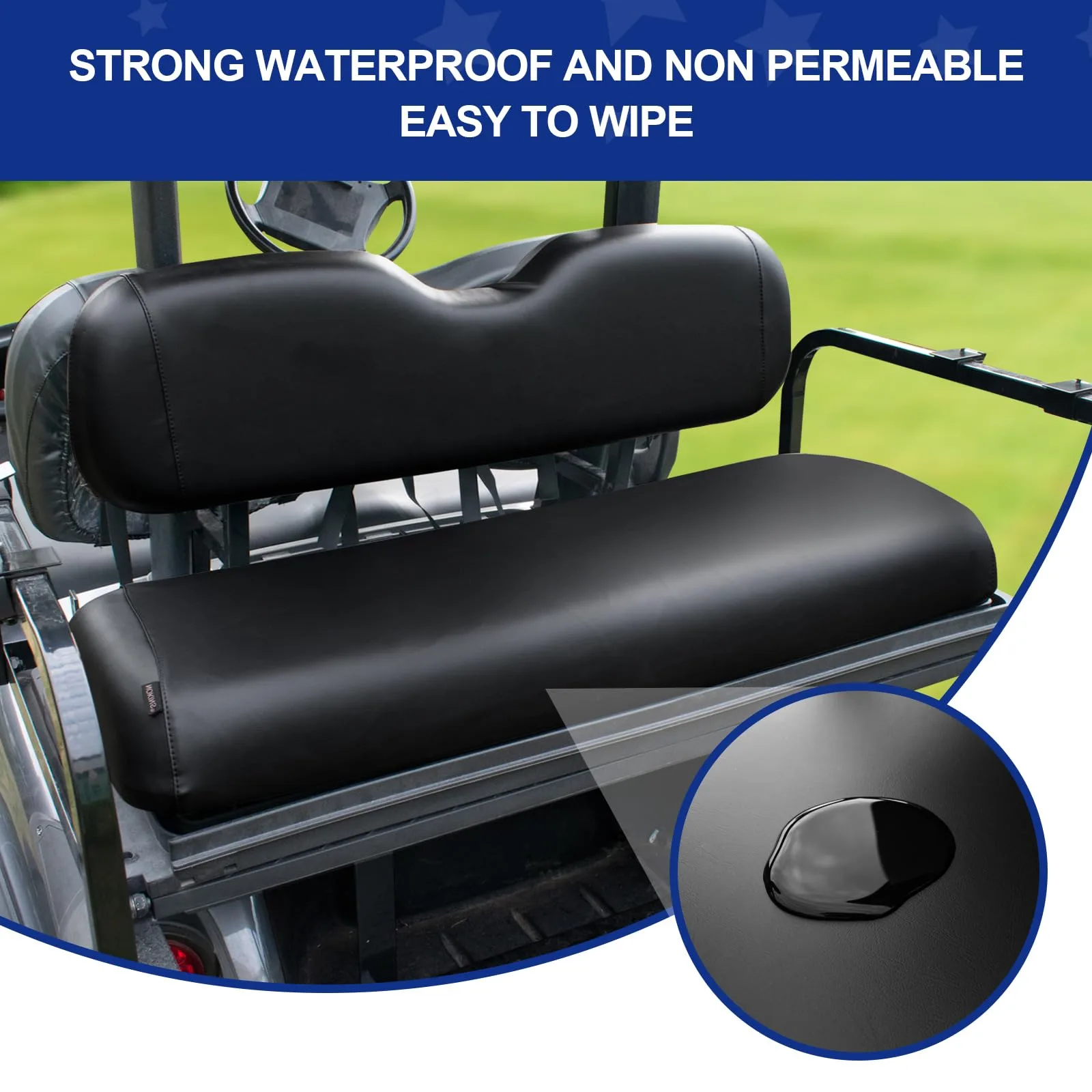 NOKINS Rear Golf Cart Seat Covers WGN10014-B-GM image 2