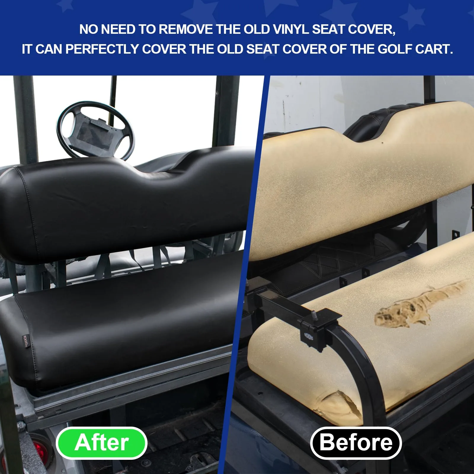 NOKINS Rear Golf Cart Seat Covers WGN10014-B-GM image 4