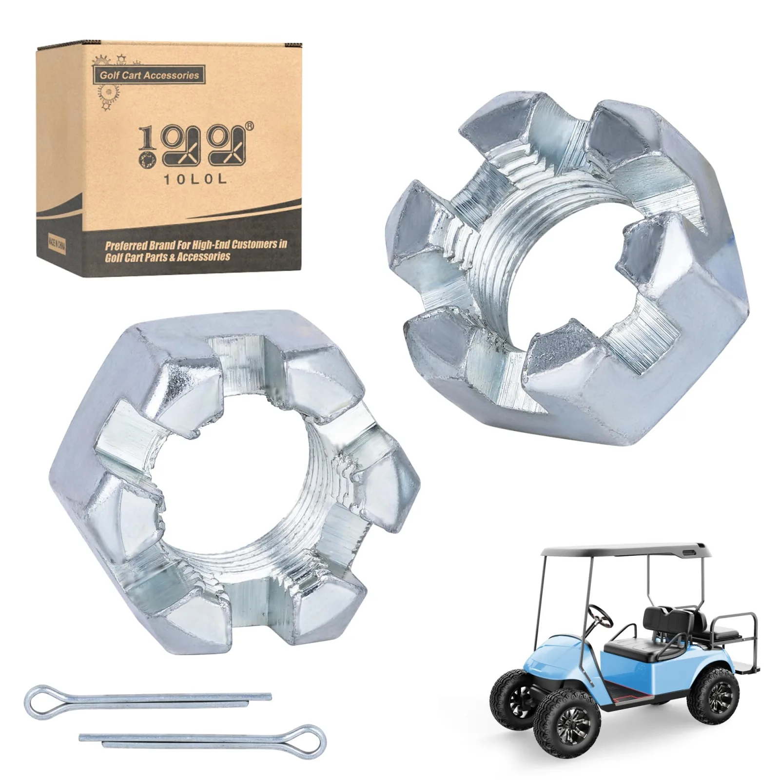 10L0L Slotted Nut and Pin Kit for E-Z-GO TXT