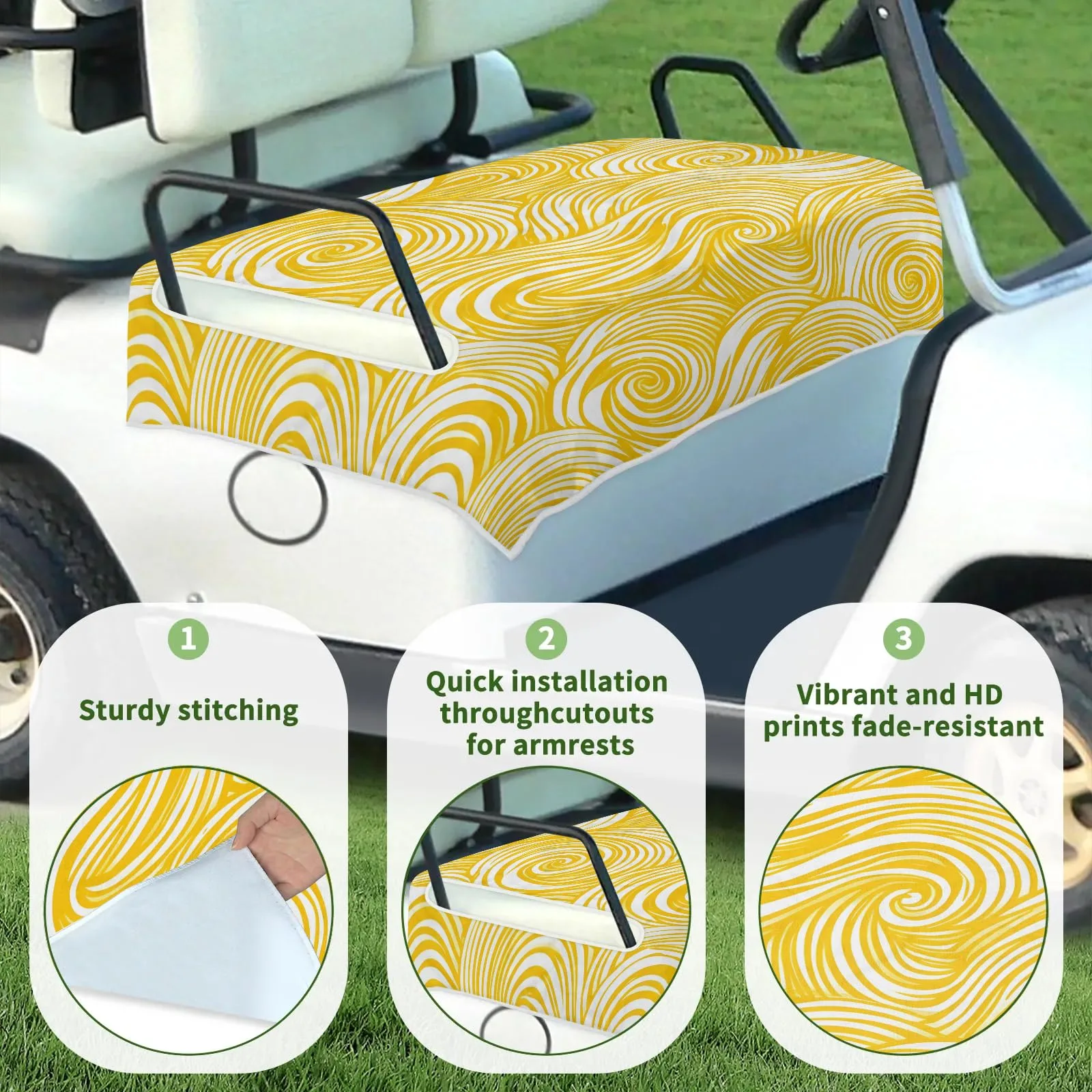 Tiveruda Golf Cart Seat Cover for Double Seats, 51 x 31 in image 3