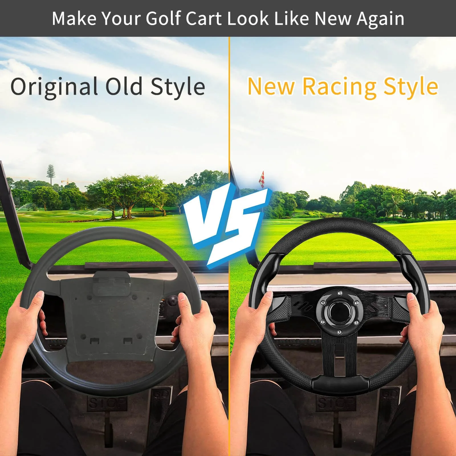 LEAPGOMAX 12.5-Inch Golf Cart Steering Wheel image 4