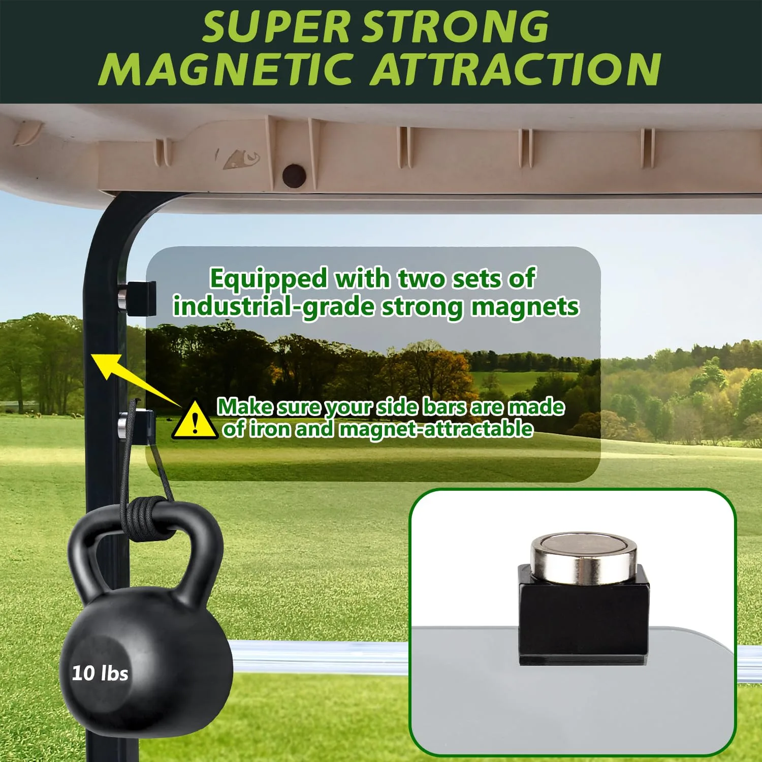 Urgown Magnetic Golf Cart Sun Visor GCSV - 001 image 2