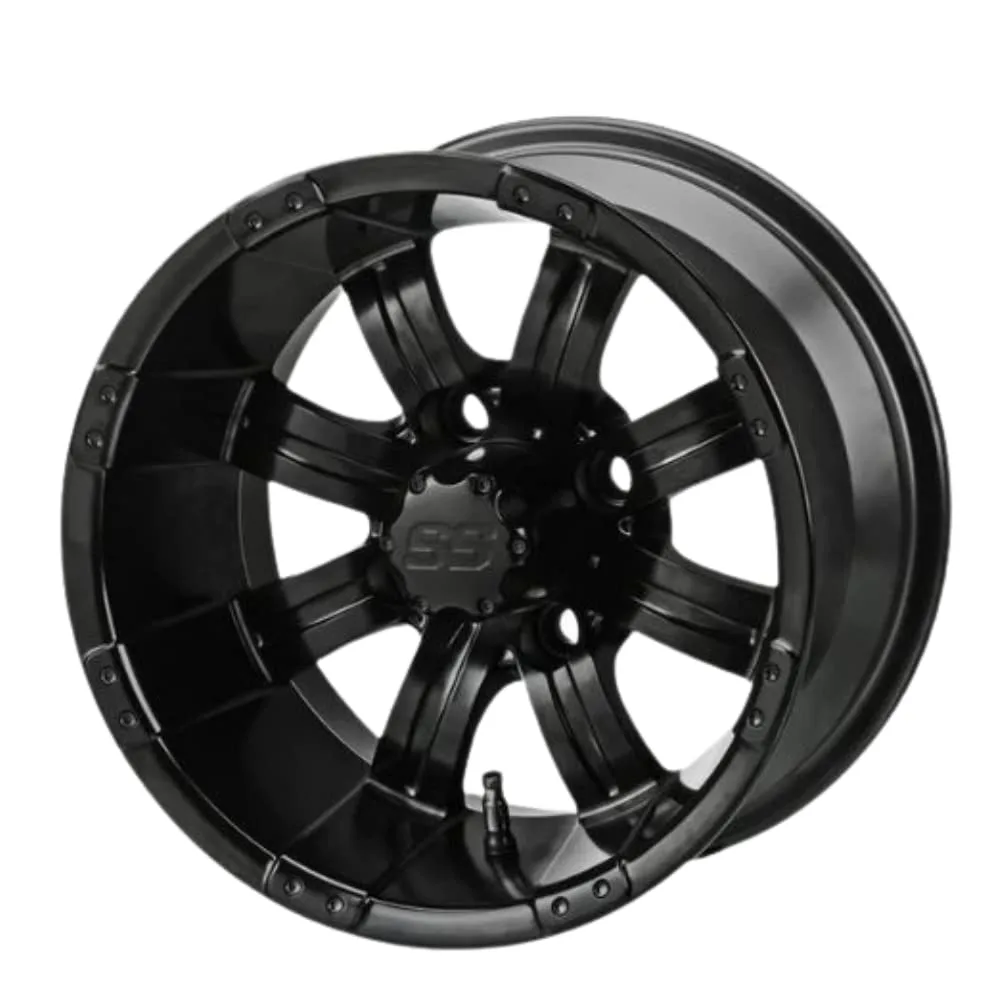 REVENGE Casino Matte Black Golf Cart Wheels and Tires Set image 4