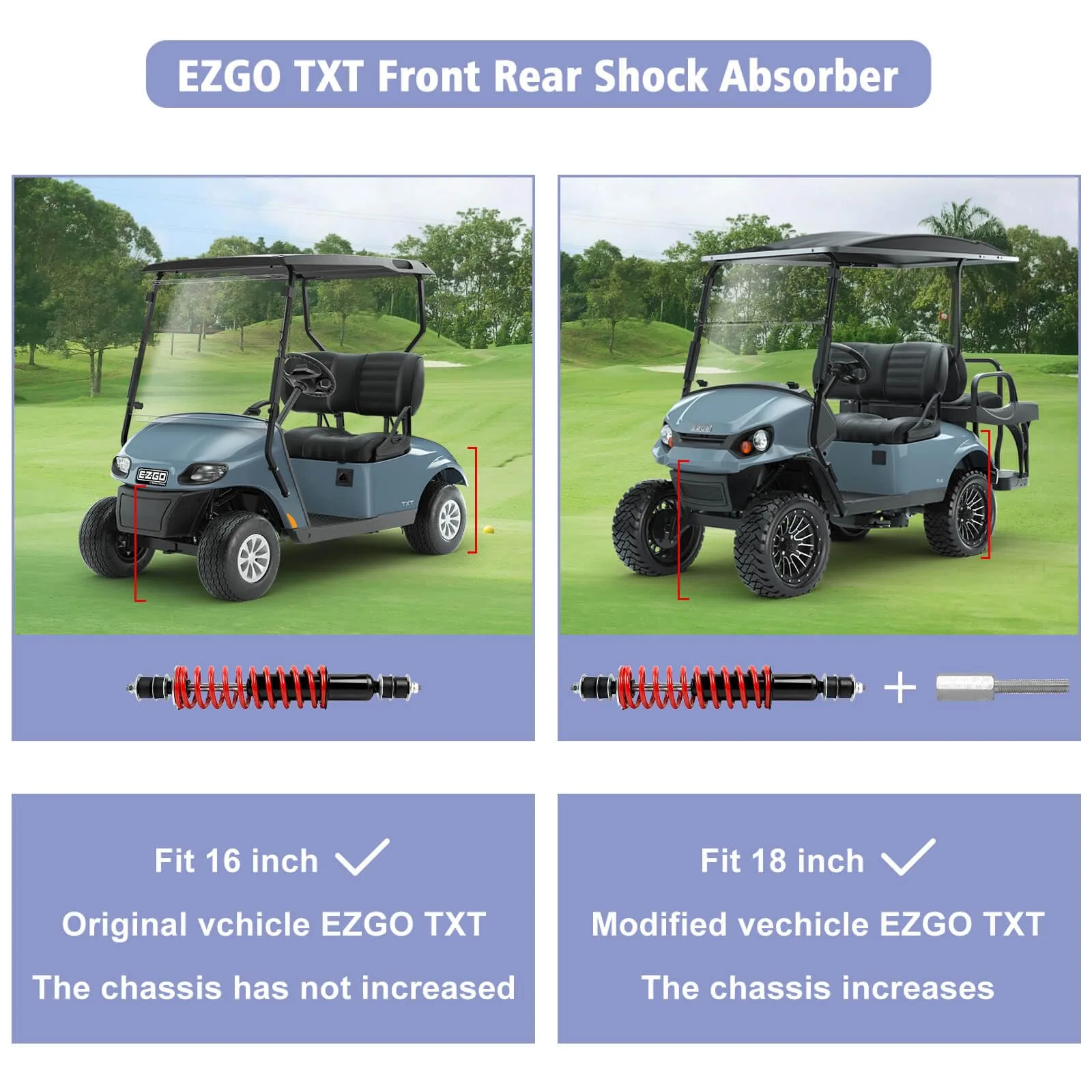 MOSNAI Coil Spring Shocks for E-Z-GO TXT/Medalist image 2