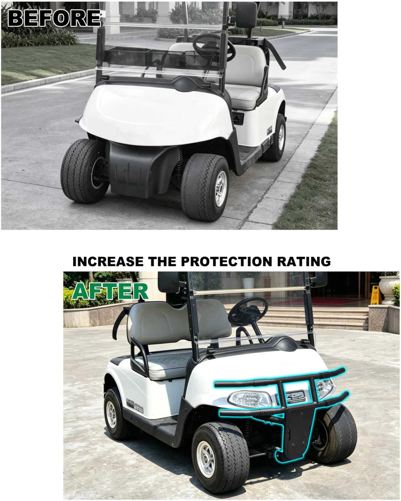 LDETXY Front Brush Guard for E-Z-GO RXV 2008-2015 image 3